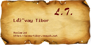Lévay Tibor névjegykártya
